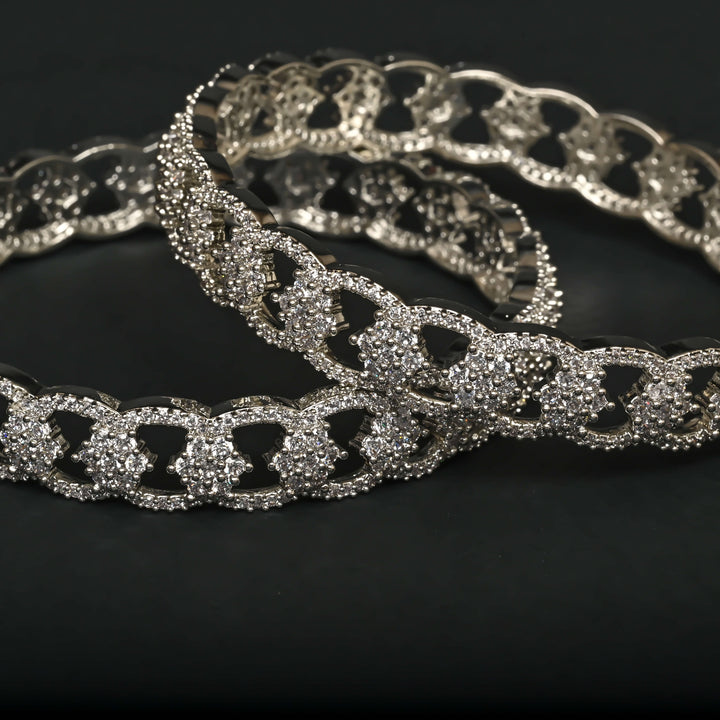 CZ White Gold Bangles