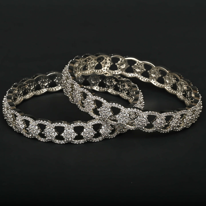 CZ White Gold Bangles