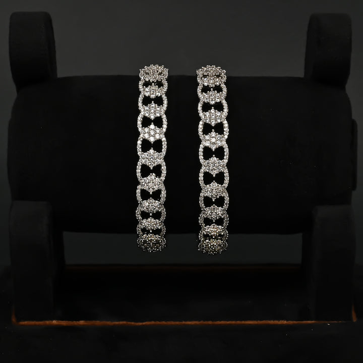 CZ White Gold Bangles