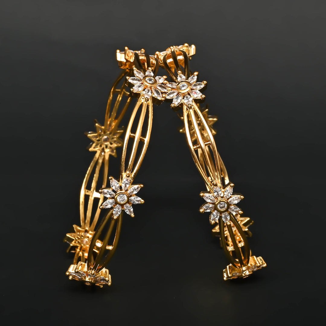 CZ Gold Finish Bangles
