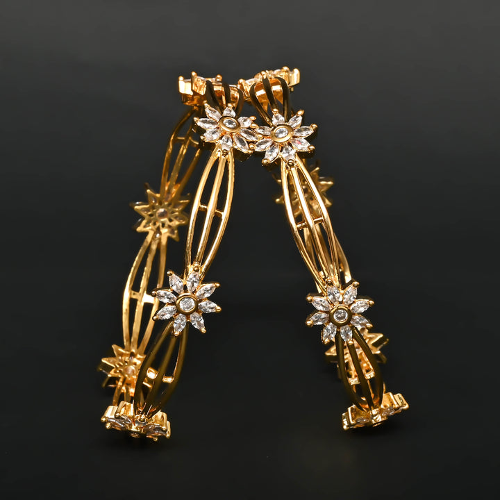 CZ Gold Finish Bangles