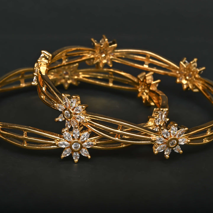CZ Gold Finish Bangles