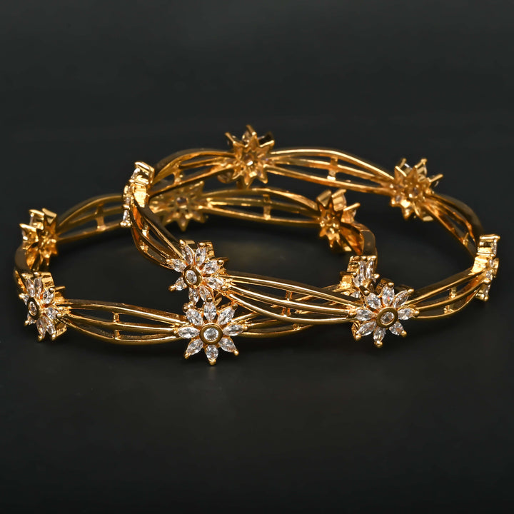 CZ Gold Finish Bangles