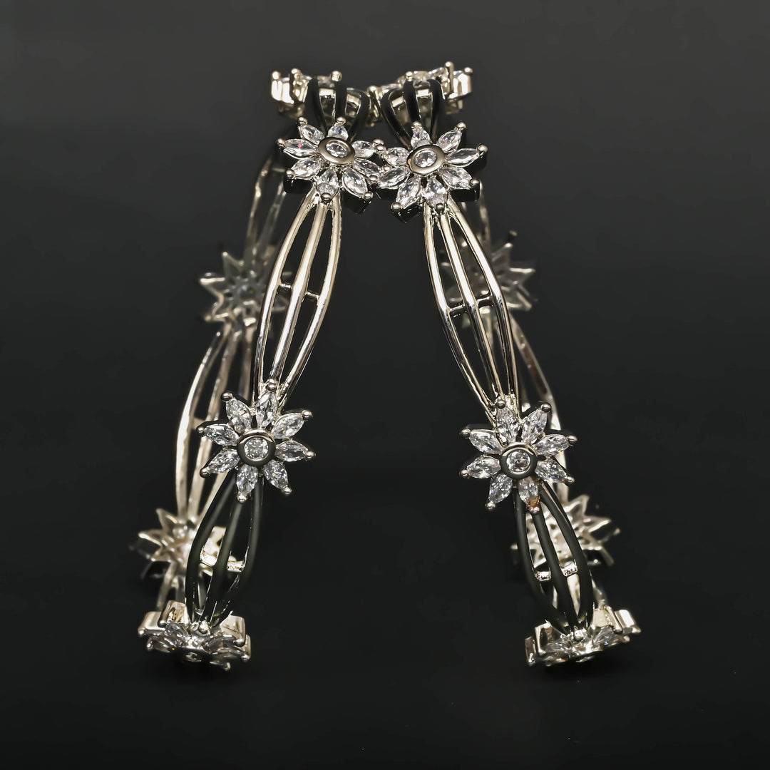 CZ White Gold Bangles