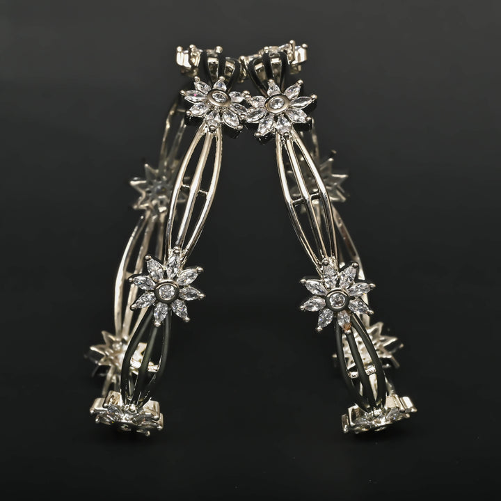 CZ White Gold Bangles