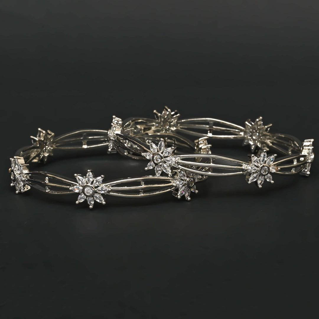 CZ White Gold Bangles