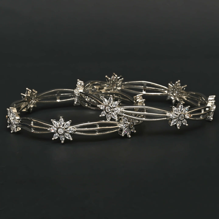 CZ White Gold Bangles