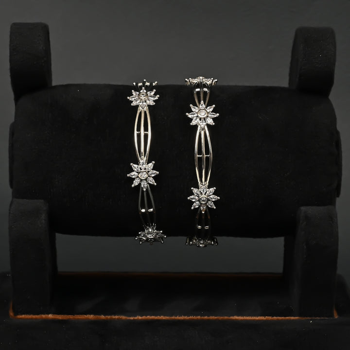 CZ White Gold Bangles