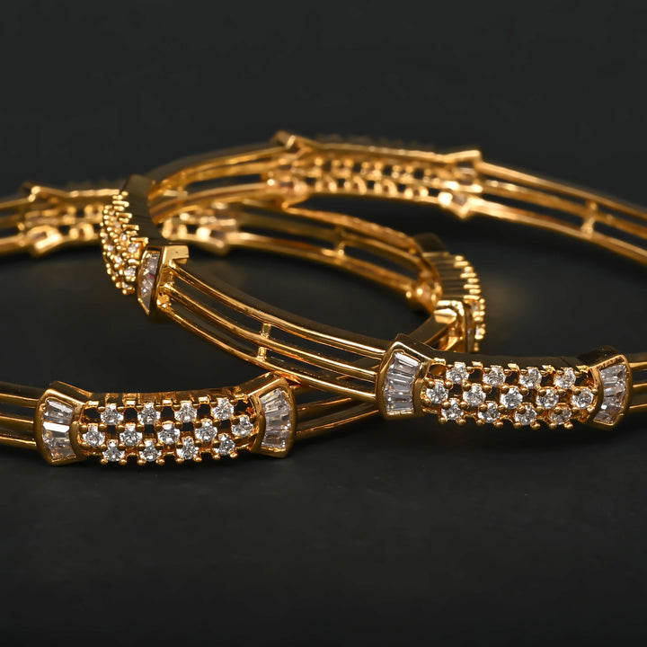 CZ Gold Finish Bangles
