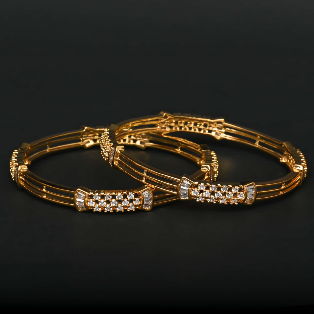 CZ Gold Finish Bangles