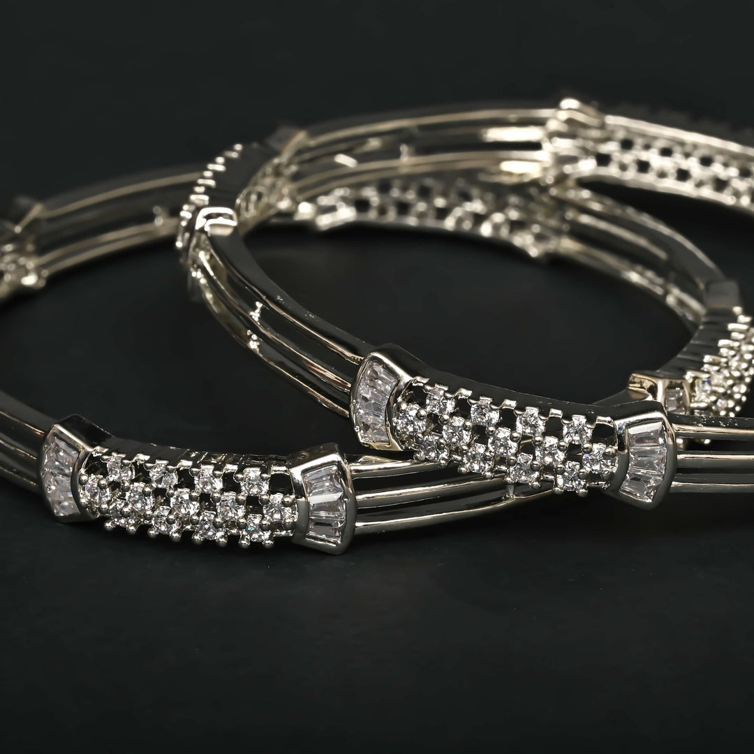 CZ White Gold Bangles
