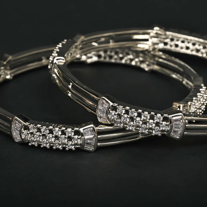 CZ White Gold Bangles