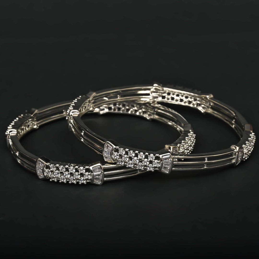 CZ White Gold Bangles