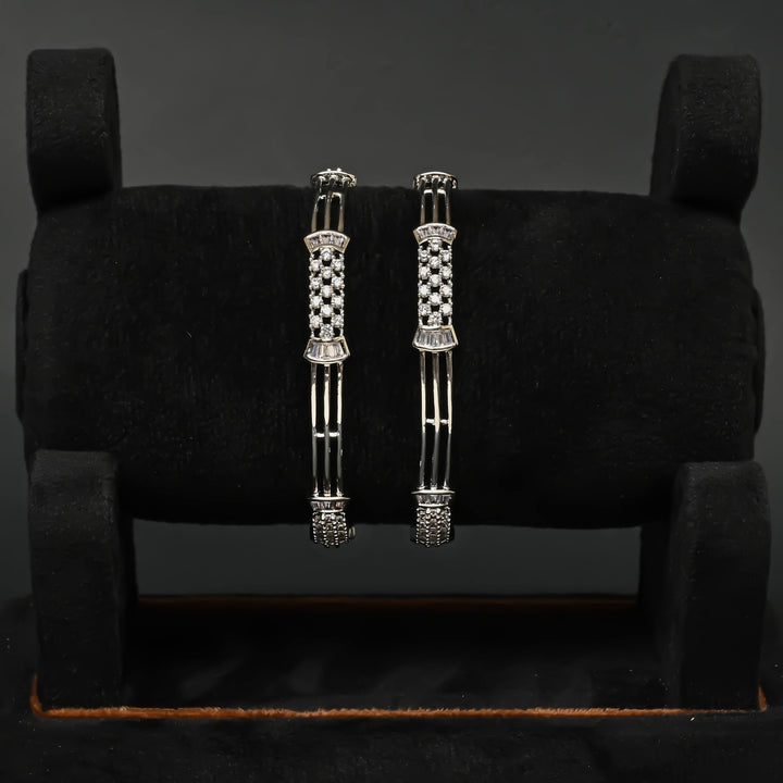 CZ White Gold Bangles
