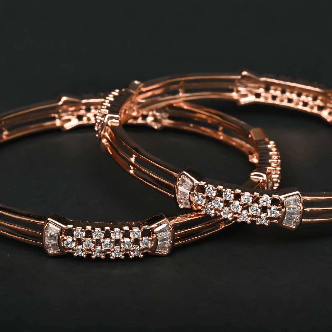 CZ Rose Gold Bangles