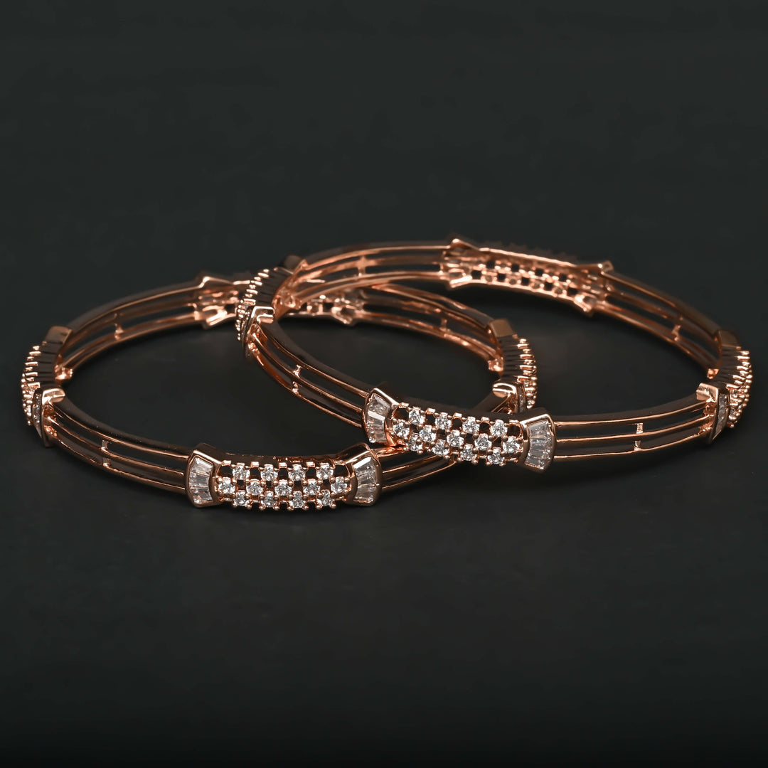CZ Rose Gold Bangles