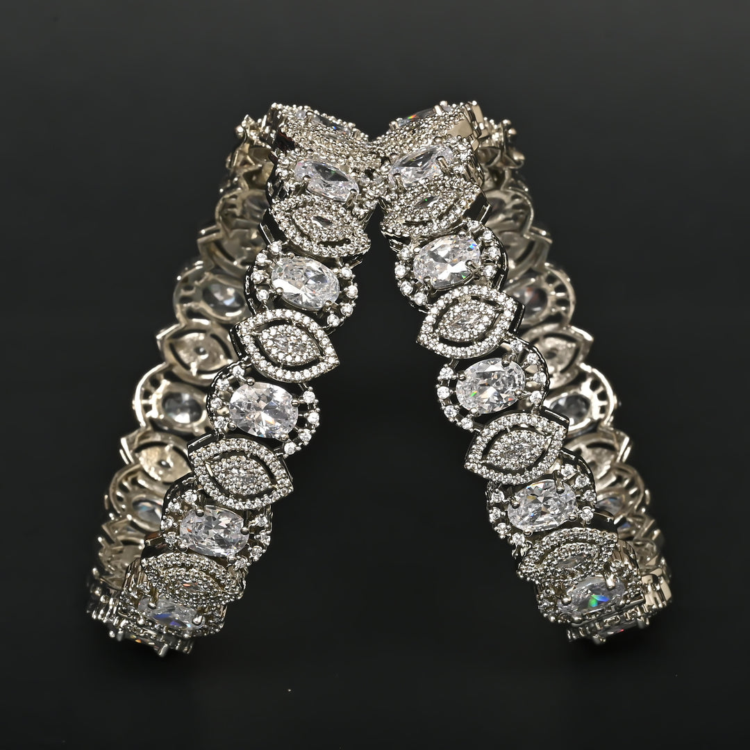 CZ White Gold Bangles