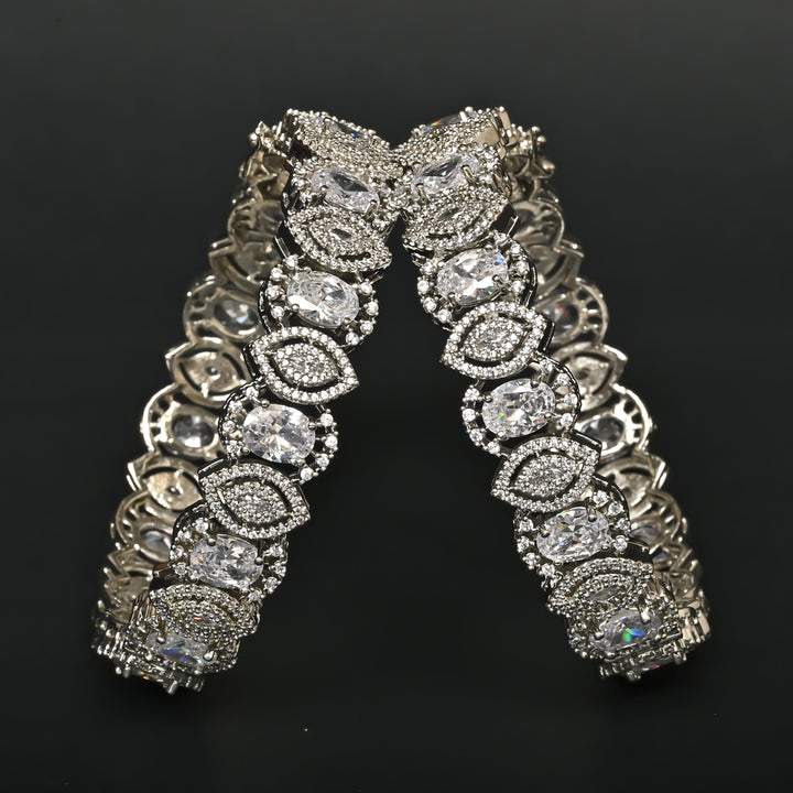 CZ White Gold Bangles