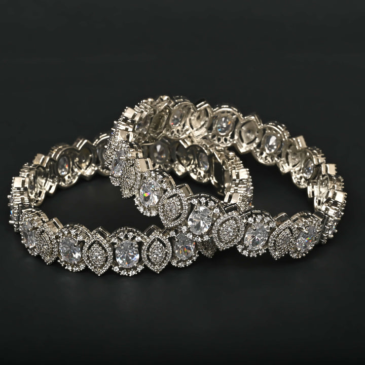 CZ White Gold Bangles