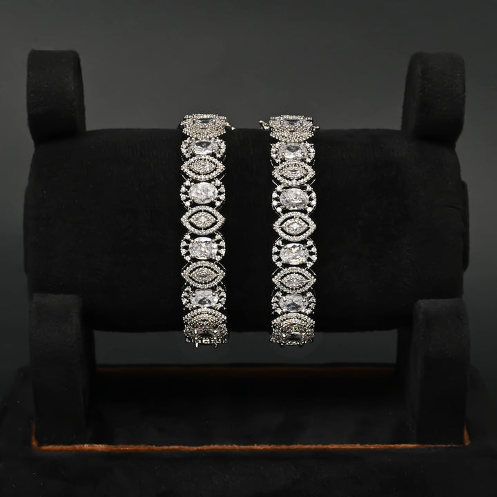 CZ White Gold Bangles
