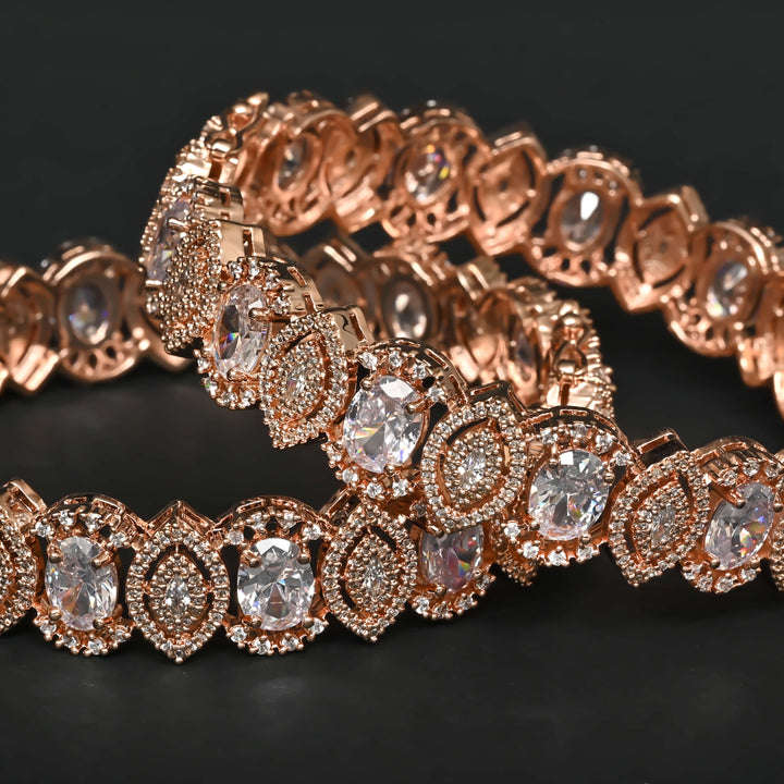CZ Rose Gold Bangles