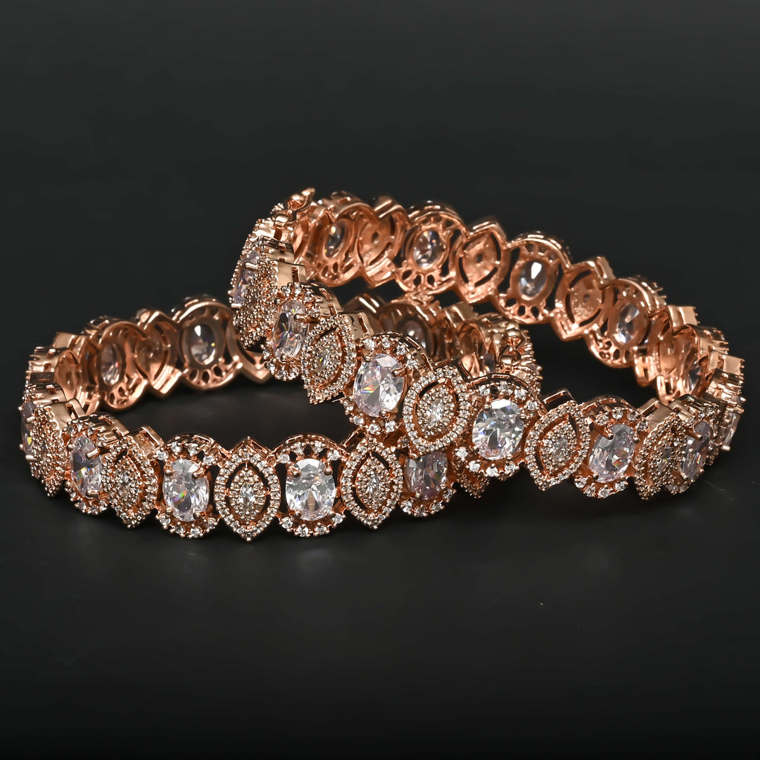 CZ Rose Gold Bangles