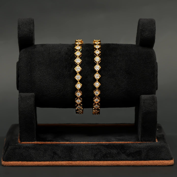 CZ Gold Finish Bangles
