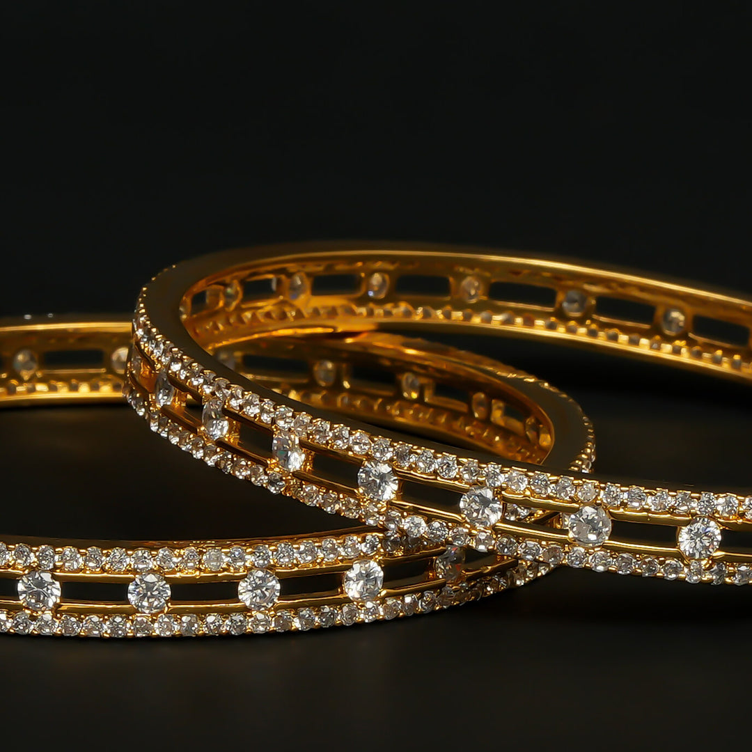CZ Gold Finish Bangles