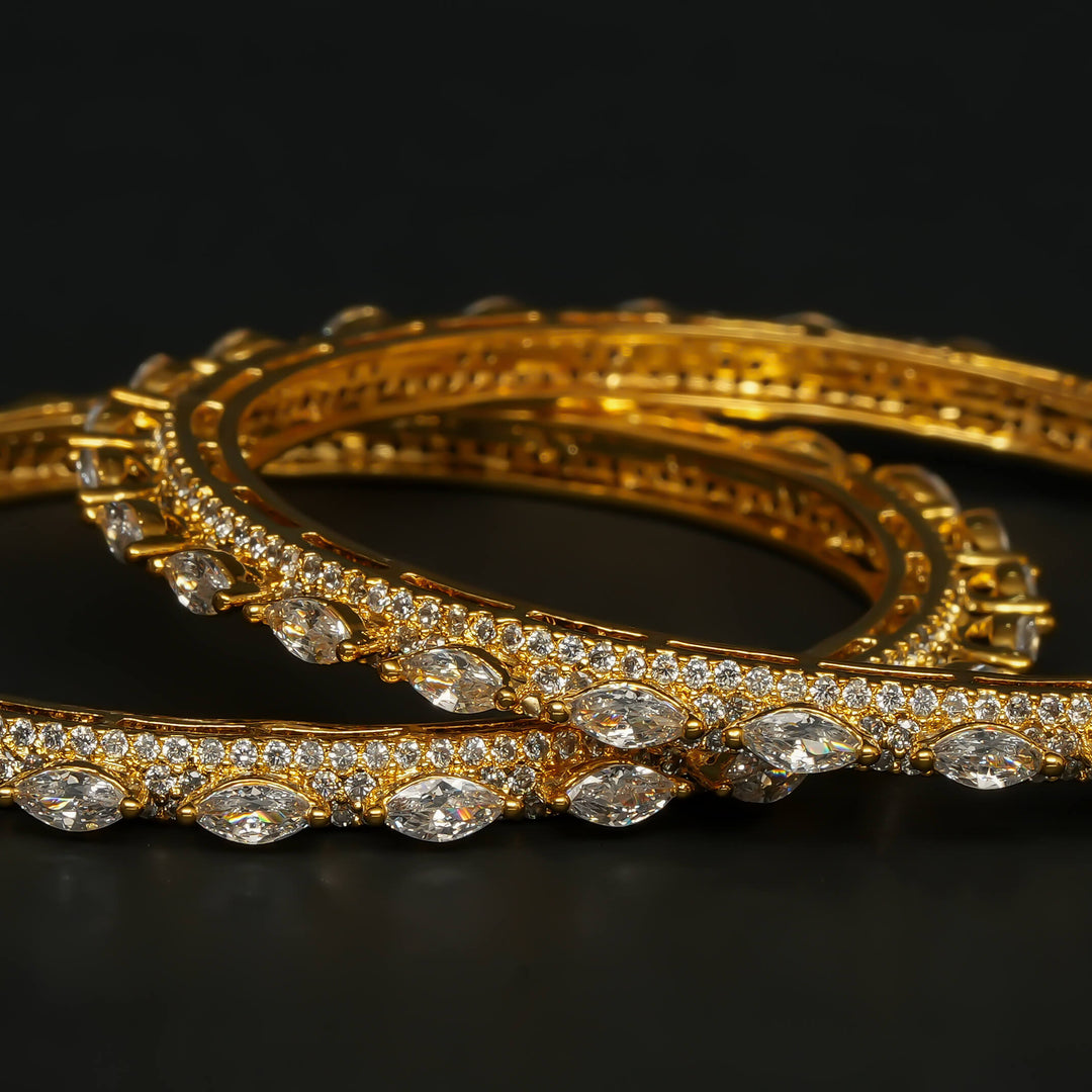 CZ Gold Finish Bangles