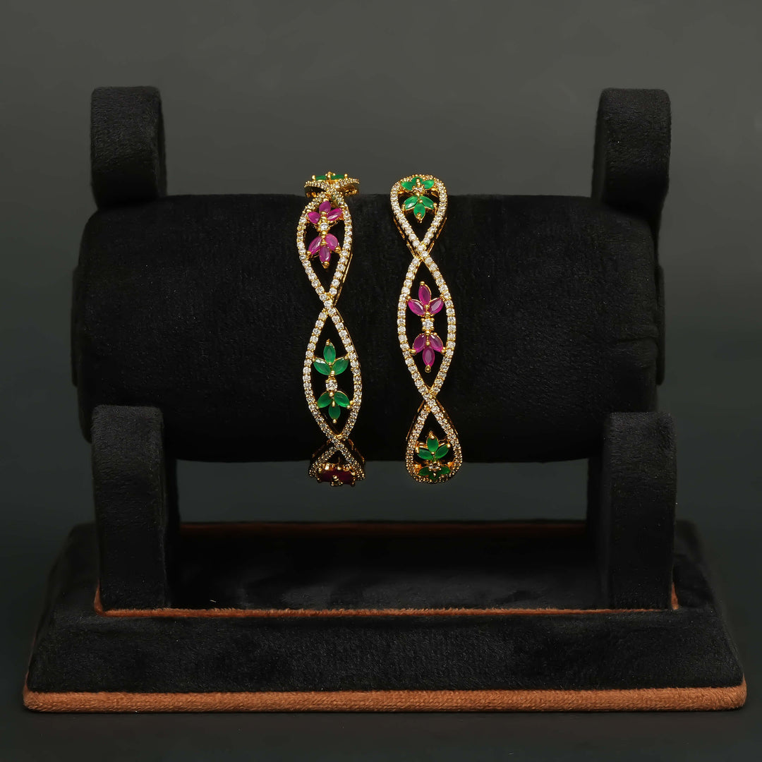 CZ Gold Finish Bangles
