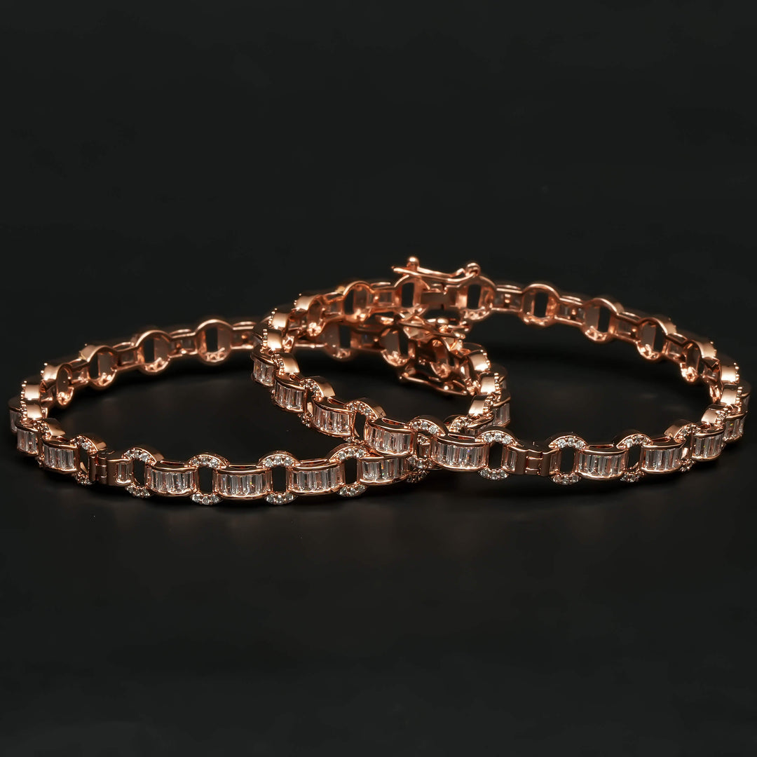 CZ Rose Gold Bangles