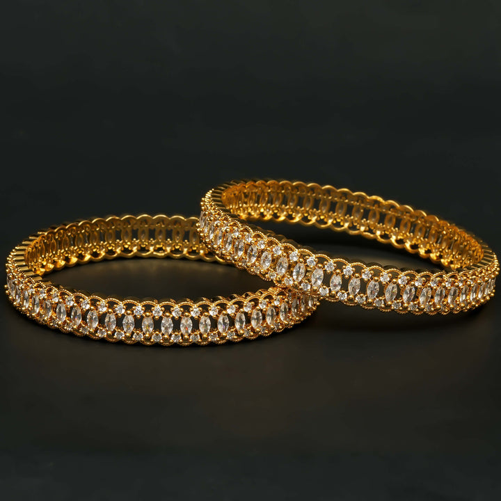 CZ Gold Finish Bangles