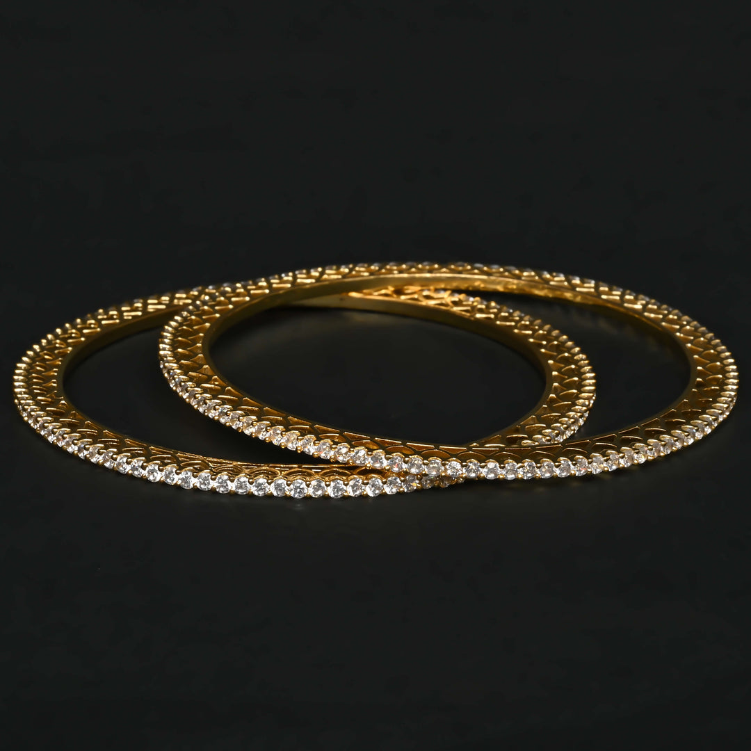 CZ Gold Finish Bangles