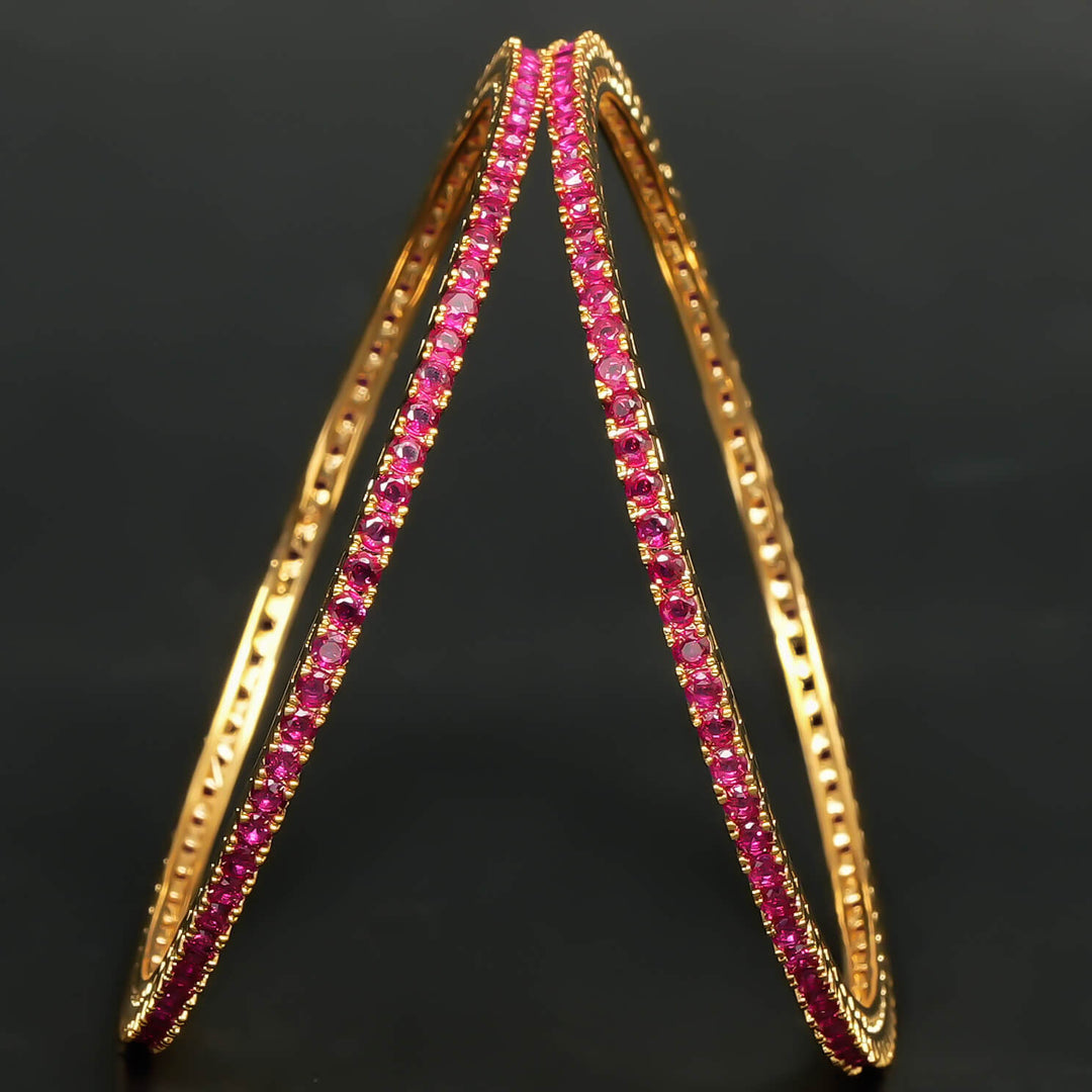 Ruby Gold Finish Bangles