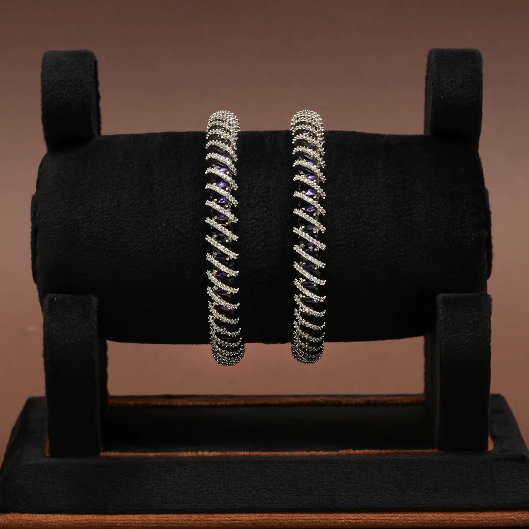 CZ White Gold Bangles