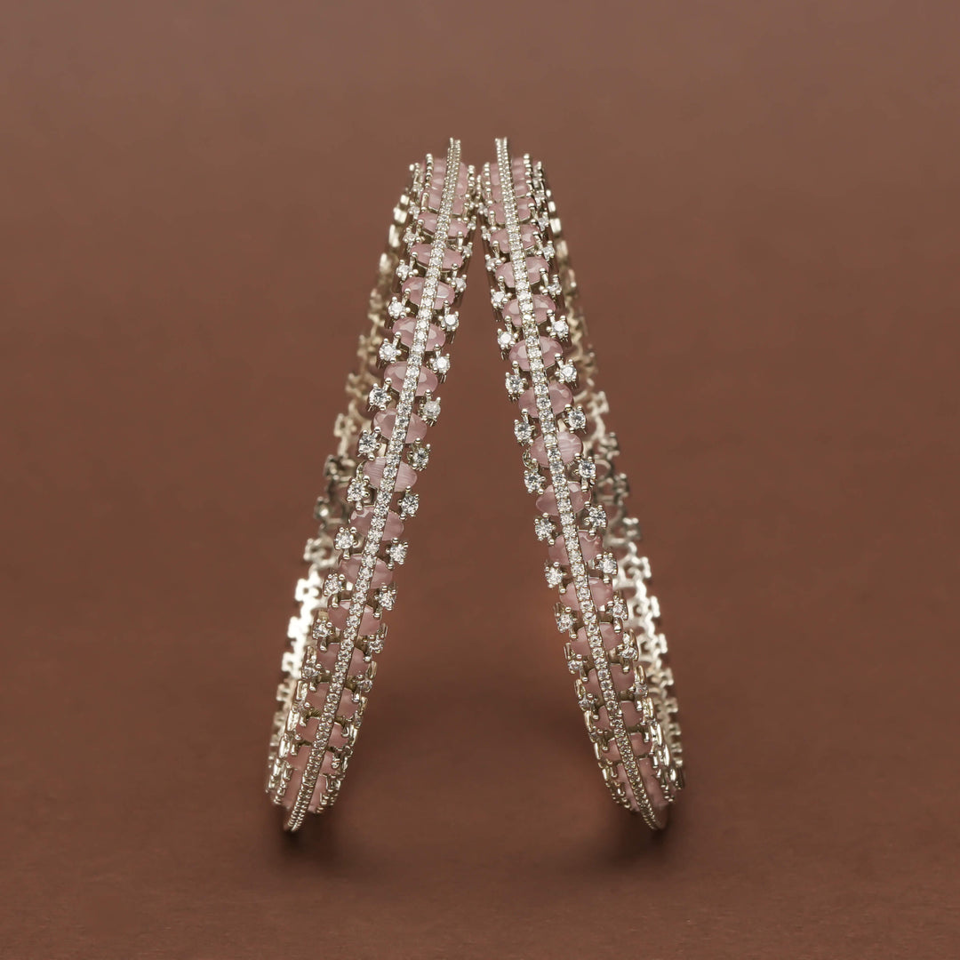 CZ White Gold Bangles