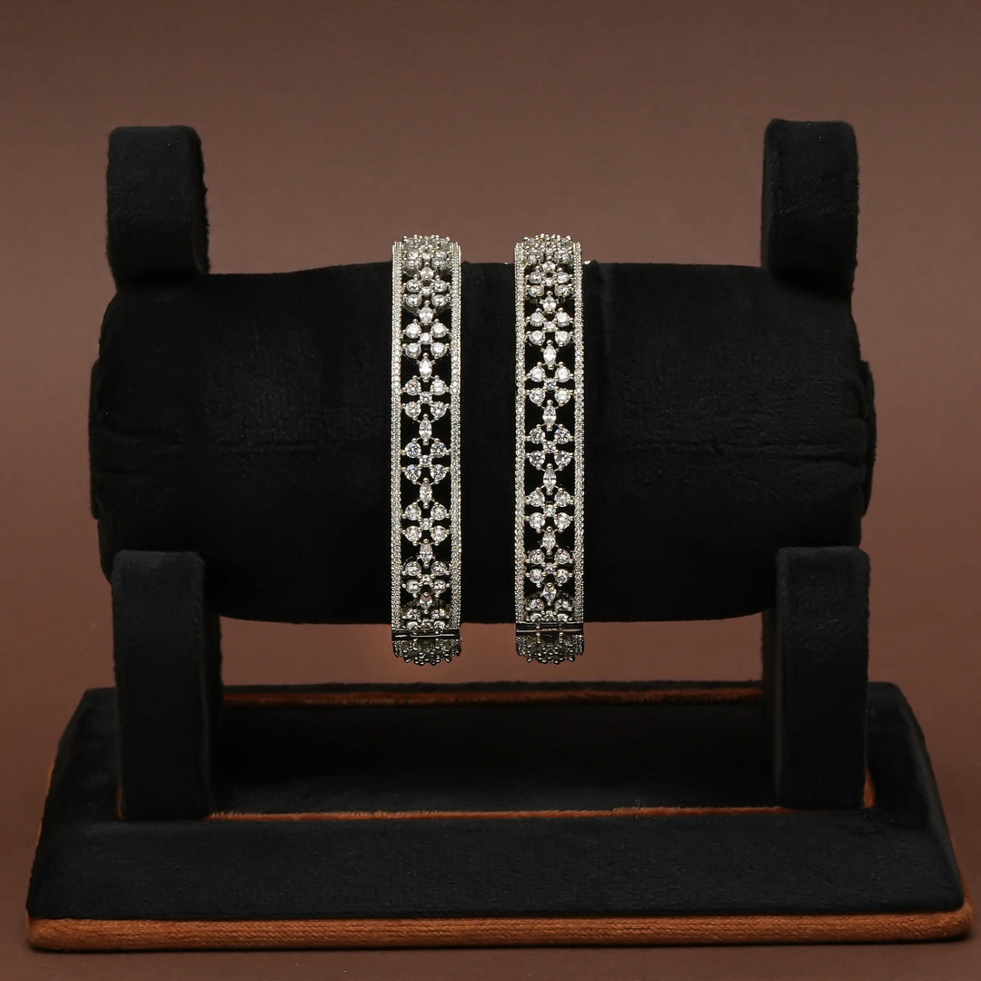 CZ White Gold Bangles