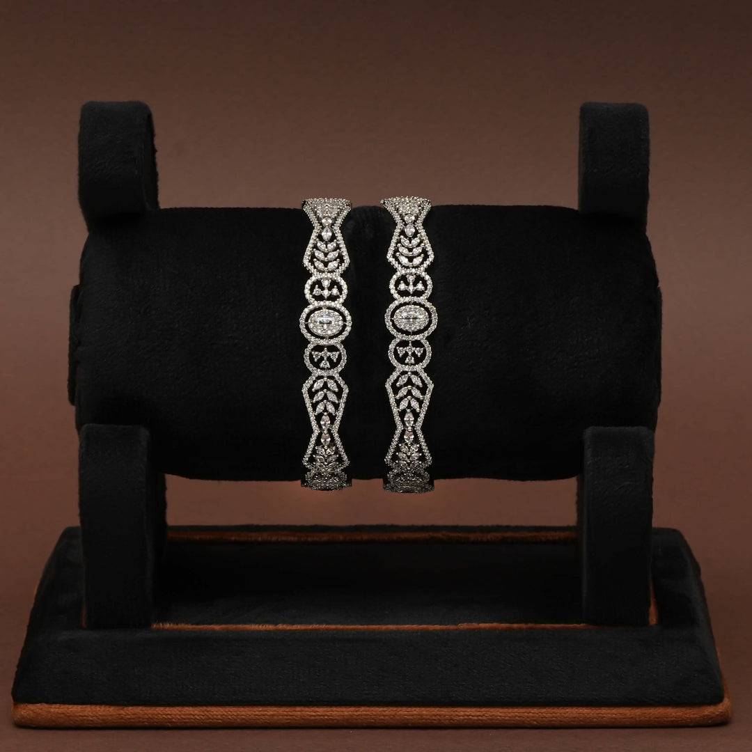 CZ White Gold Bangles
