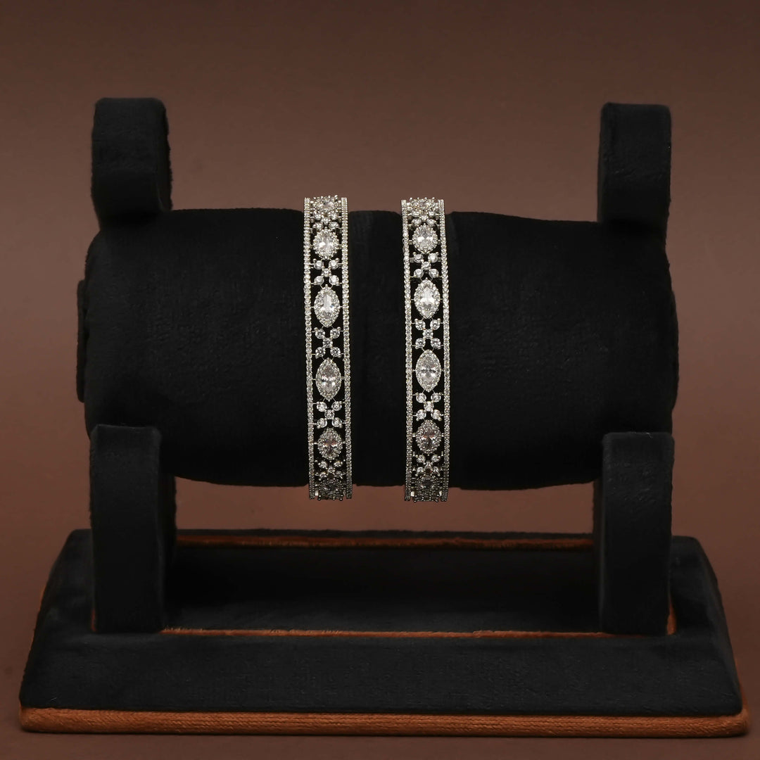 CZ White Gold Bangles