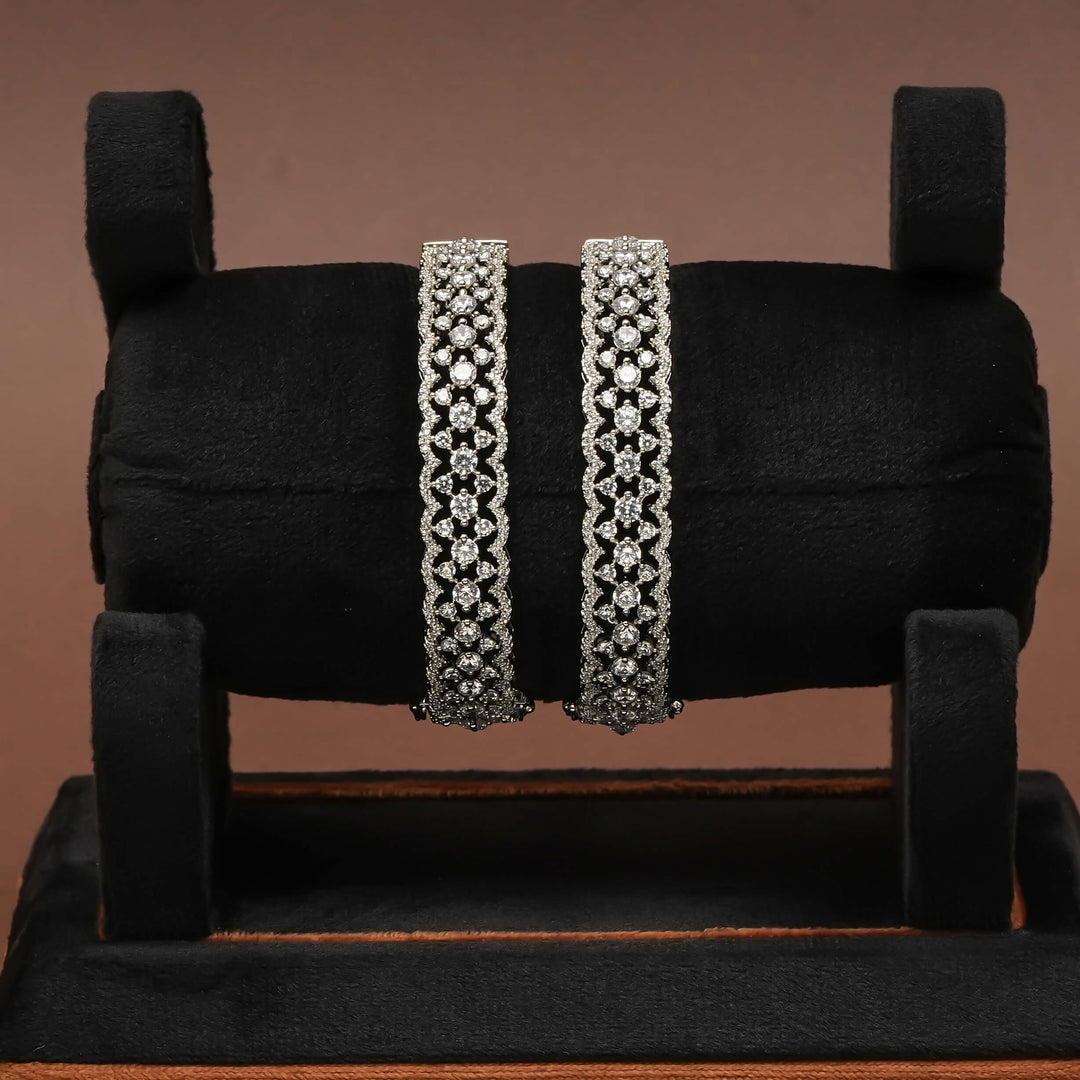 CZ White Gold Bangles