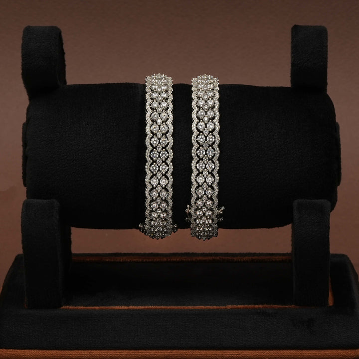 CZ White Gold Bangles