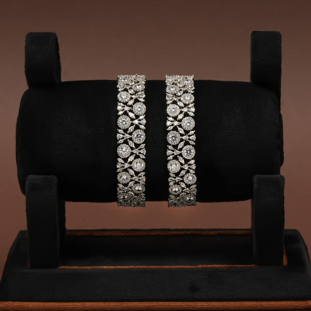 CZ White Gold Bangles