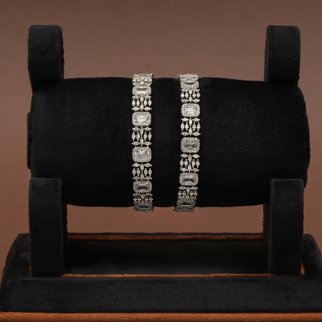 CZ White Gold Bangles