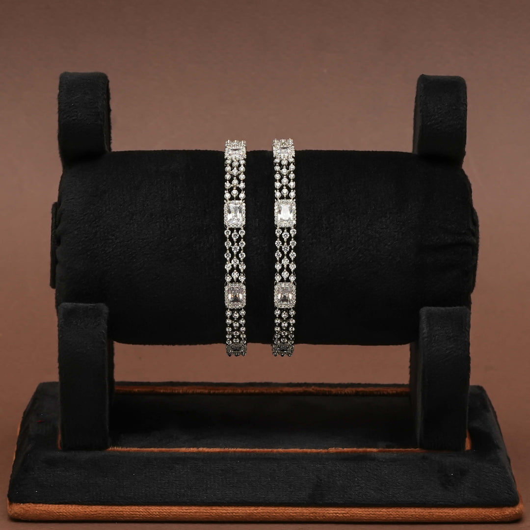 CZ White Gold Bangles