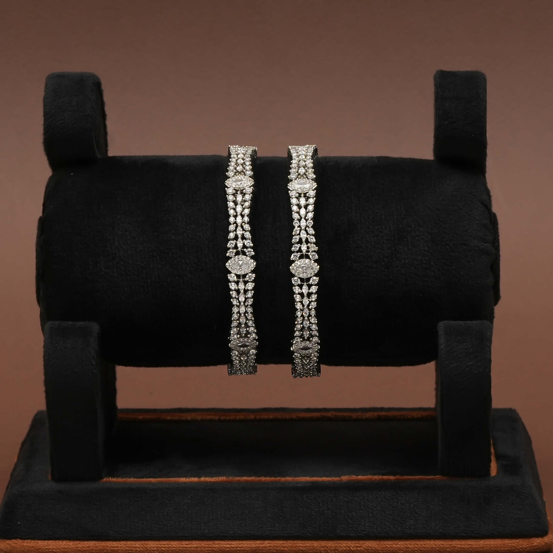 CZ White Gold Bangles