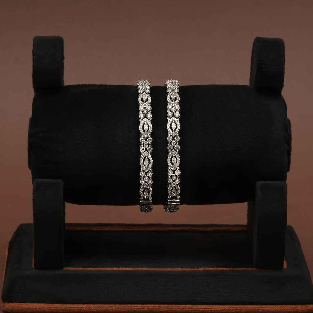 CZ White Gold Bangles
