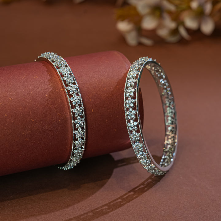 CZ White Gold Bangles