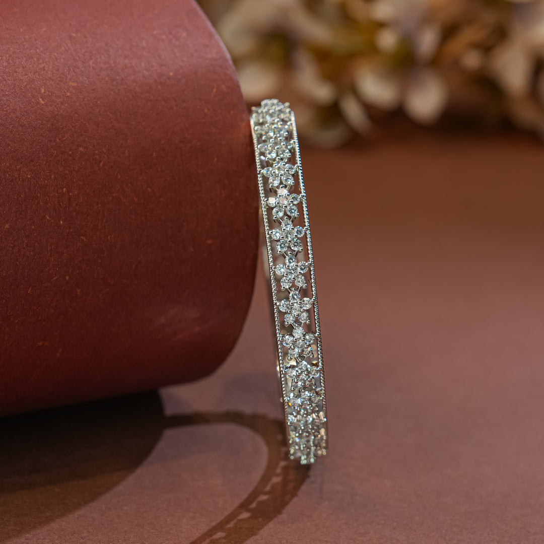 CZ White Gold Bangles