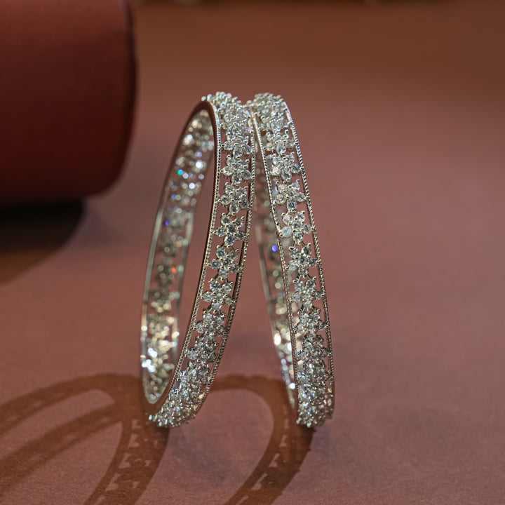 CZ White Gold Bangles
