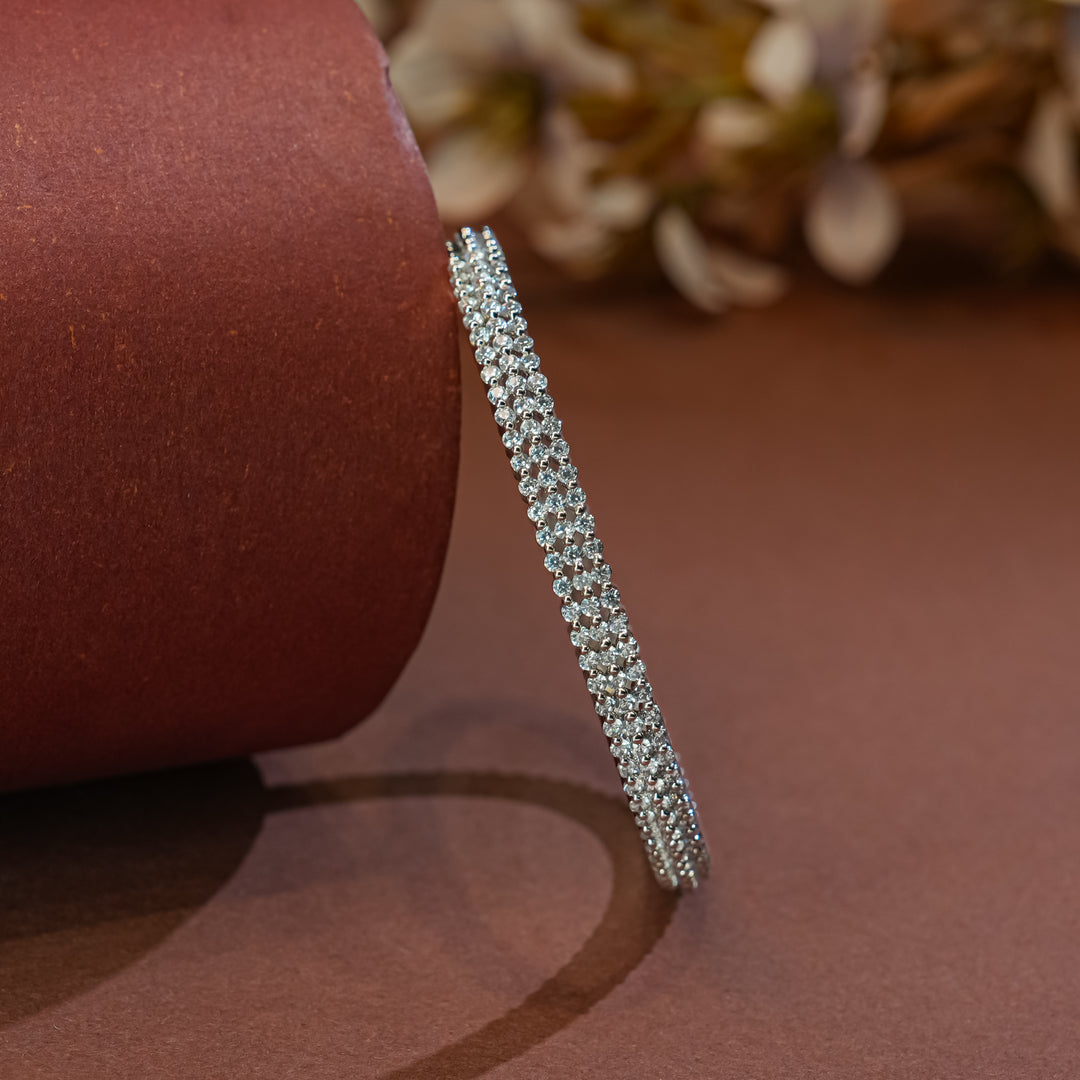 CZ White Gold Bangles